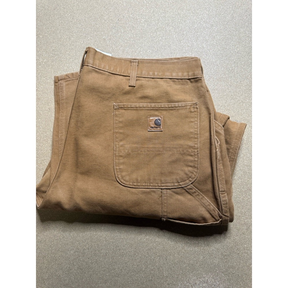 Carhartt Pants Mens 40x34 Brown B11 BRN Dungaree Carpenter Canvas Workwear